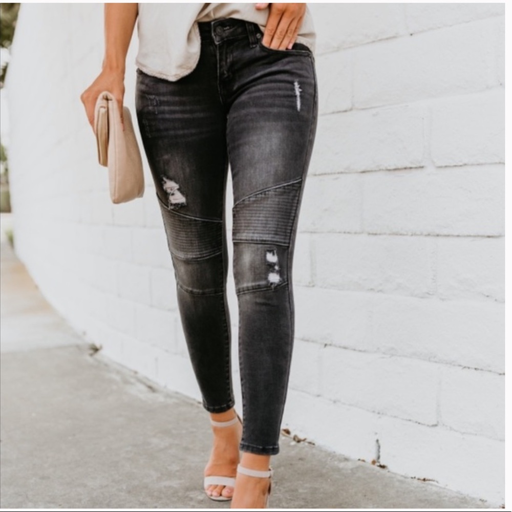 VICI KanCan piped Moto jeans